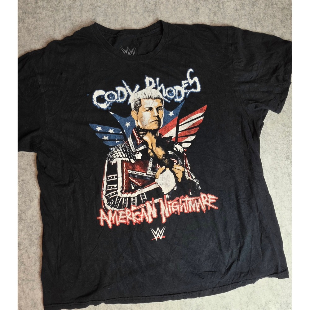 WWE Cody Rhodes American Nightmare Graphic Tee Black Thrashed Mens XL
